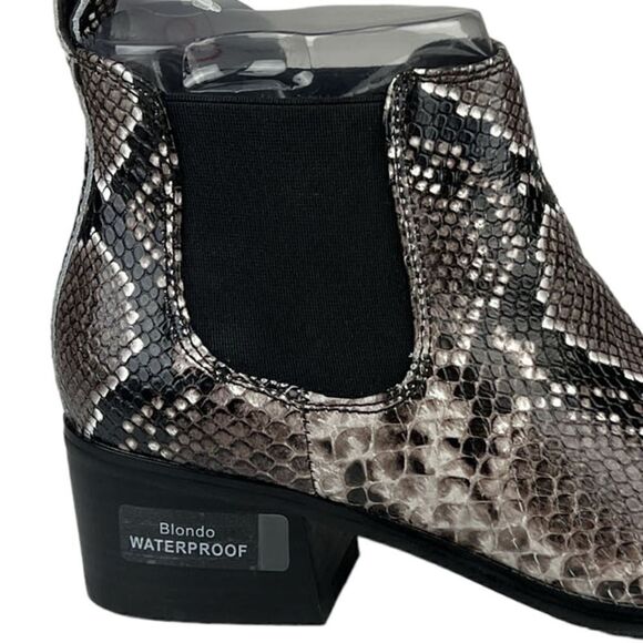 New Blondo Emelia Brown Snake Leather Waterproof Chelsea Ankle Boots 6 US /EU 36 - Picture 9 of 11